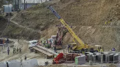A vertical drilling machine being brought to the Silkyara Bend-Barkot Tunnel on November 25 | PTI