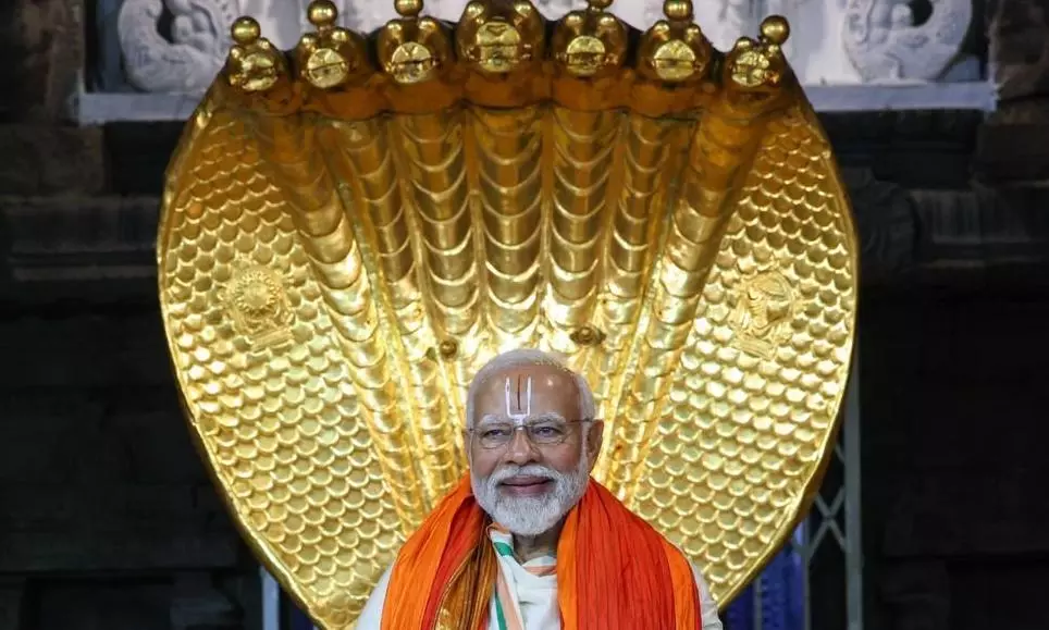 PM Modi at Lord Venkateswara temple in Tirupati