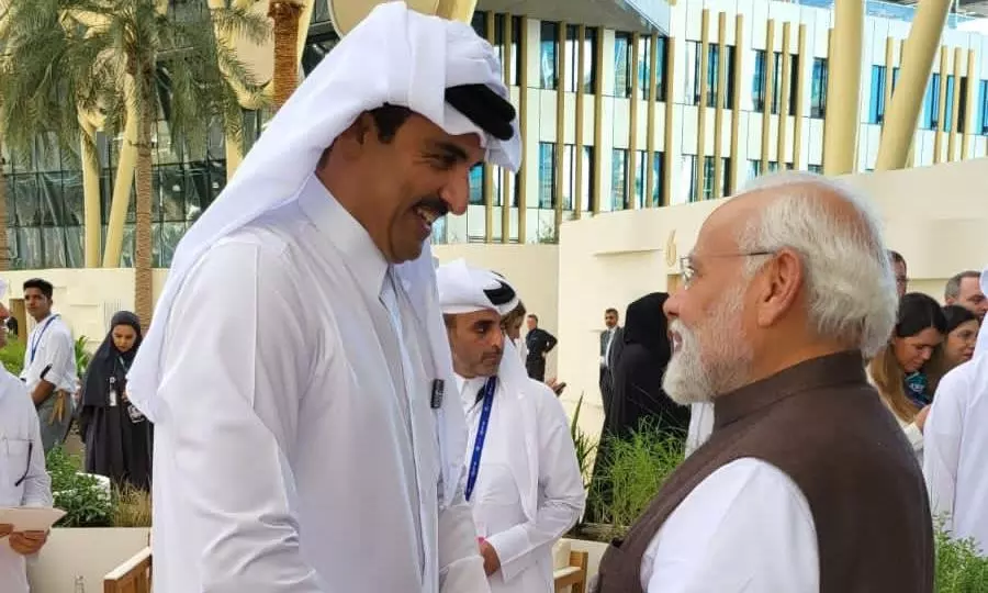 PM Modi meets Qatar’s ruler, discusses well-being of Indian community