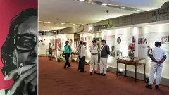 Visitors at an exhibition on eminent film director Mrinal Sen during the 29th Kolkata International Film Festival, in Kolkata, on December 6 | PTI