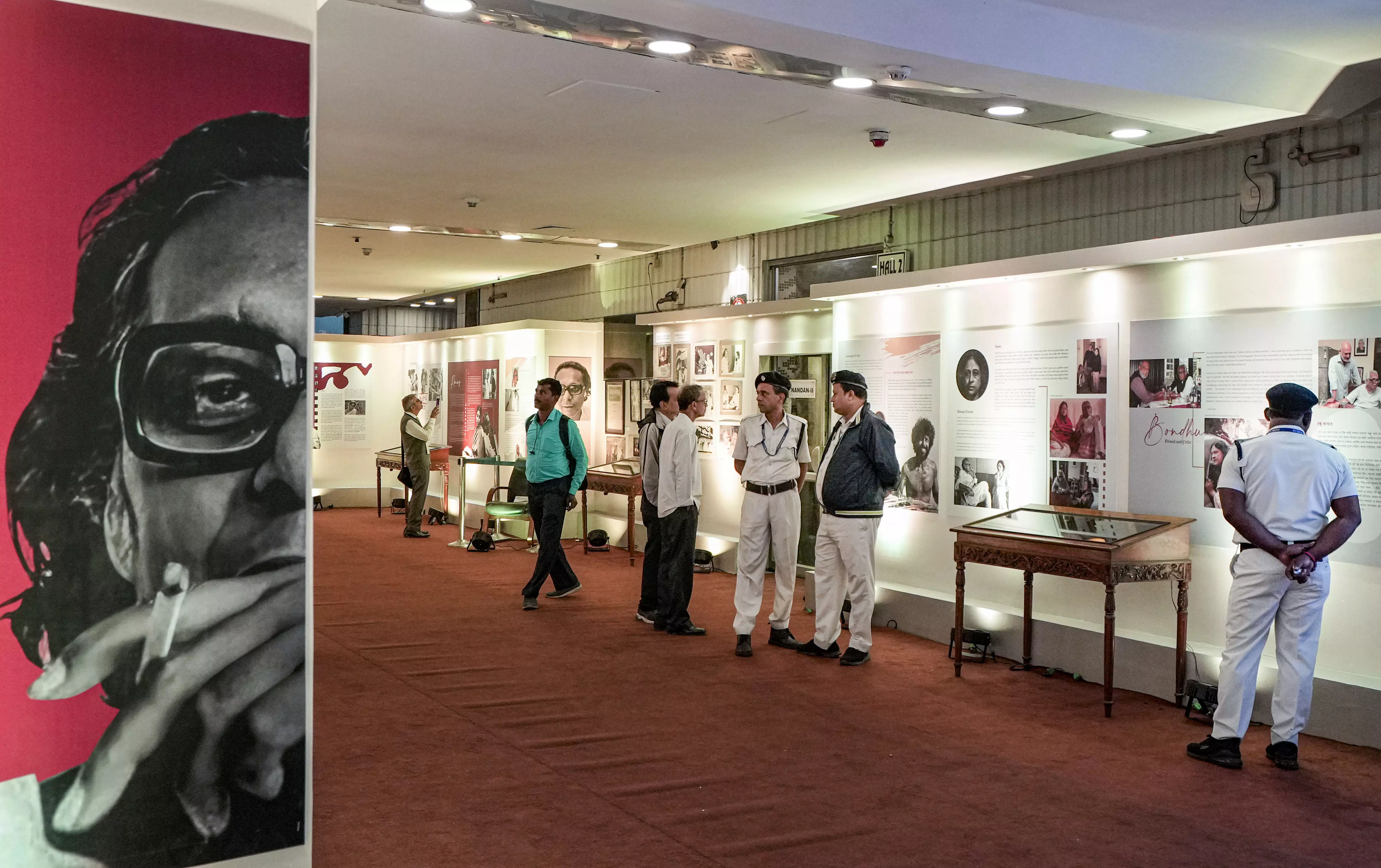 Visitors at an exhibition on eminent film director Mrinal Sen during the 29th Kolkata International Film Festival, in Kolkata, on December 6 | PTI