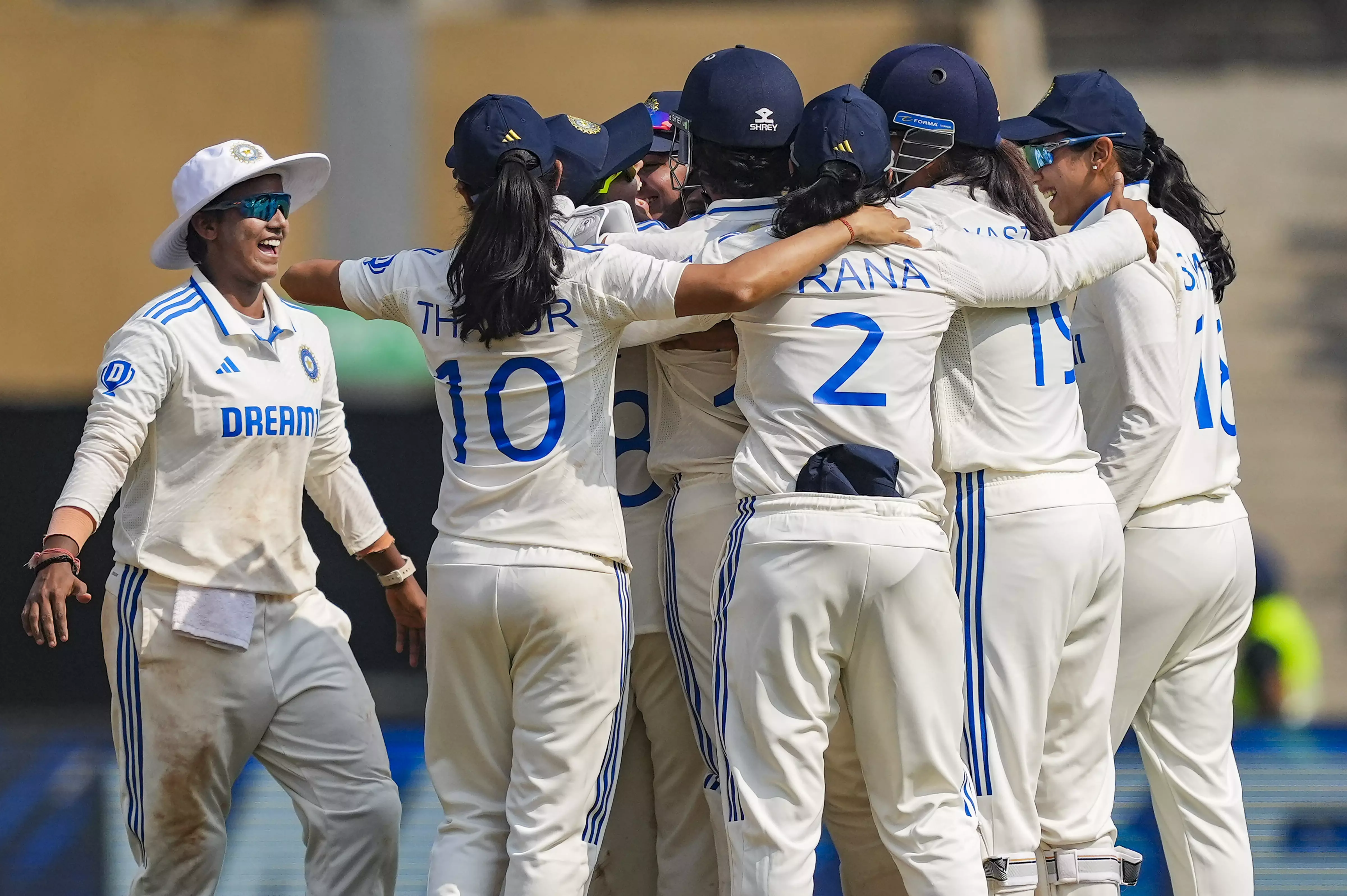 India women pulverise England by 347 runs to record the biggest Test victory in history