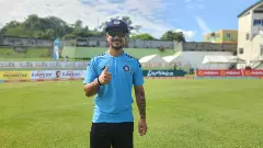 Ishan Kishan with his India Test cap, India vs West Indies