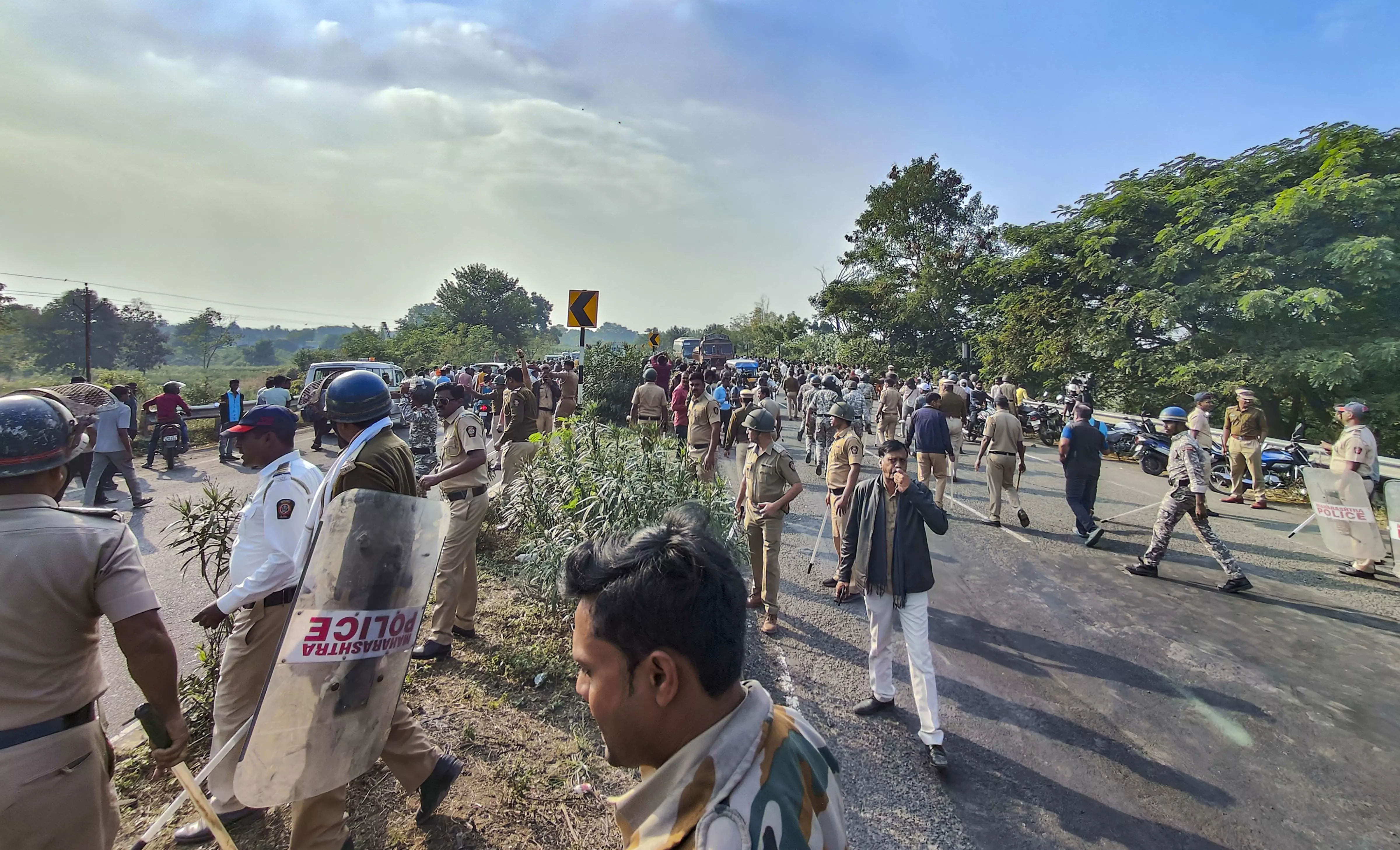 Locals, kin of blast-hit factory workers block road in protest in Nagpur