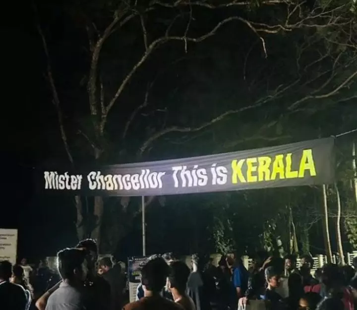 Kerala, banners against governor Arif Mohammad Khan