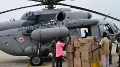 IAF helicopter deployed for relief efforts in south Tamil Nadu.