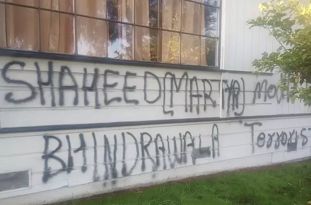 Anti-India graffiti on temple in California