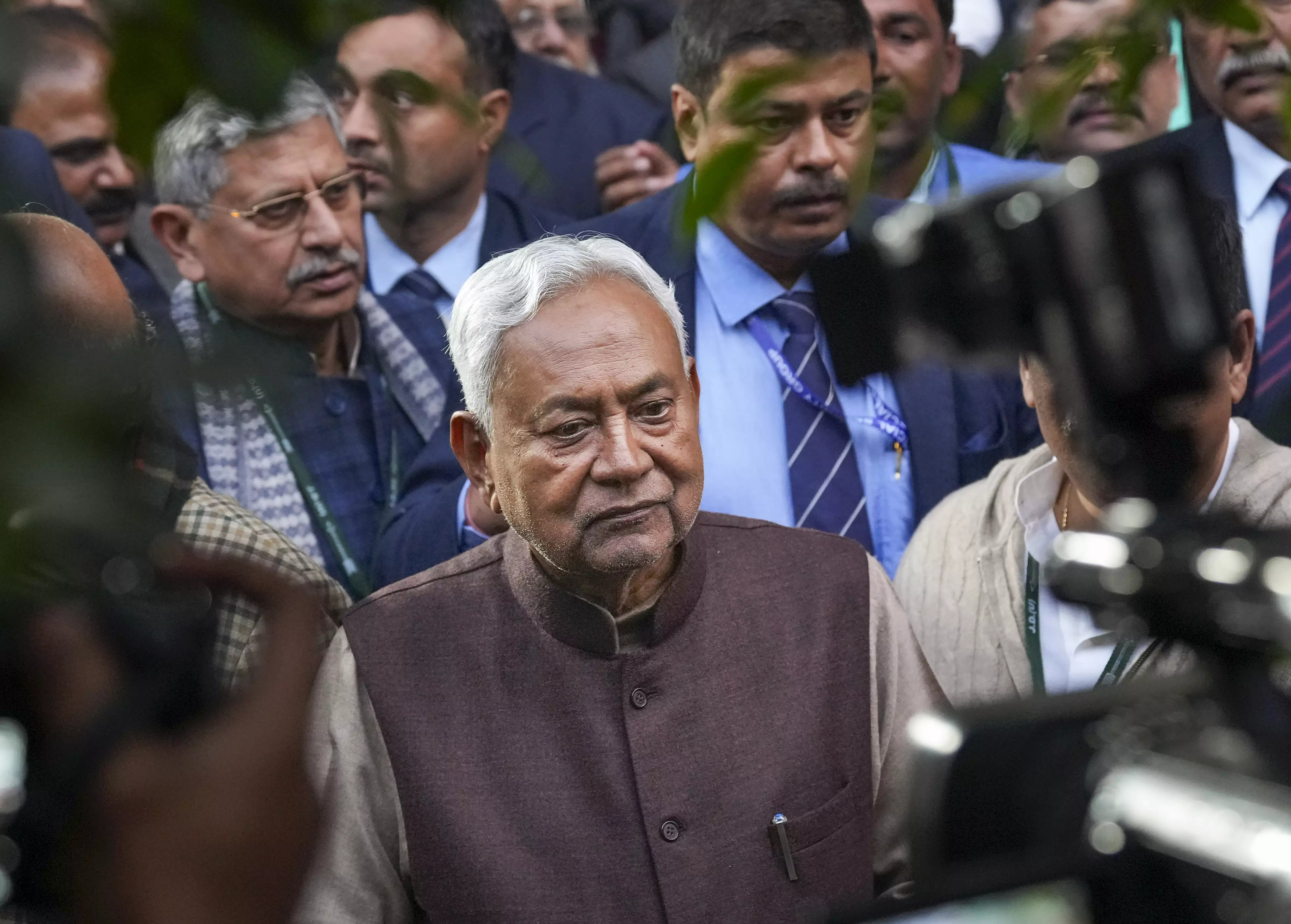 WHATS ON HIS MIND? Bihar Chief Minister Nitish Kumar after the JD(U) national council meeting in New Delhi on Friday. PTI Photo
