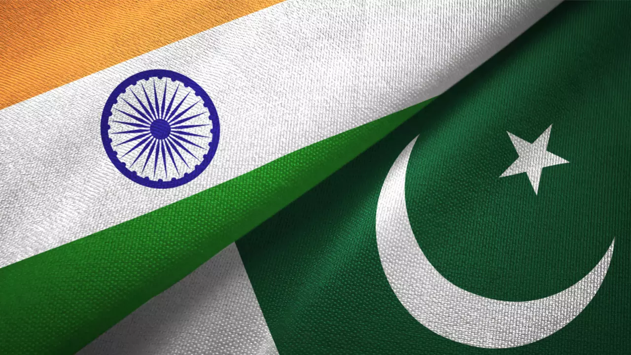 India and Pakistan flags