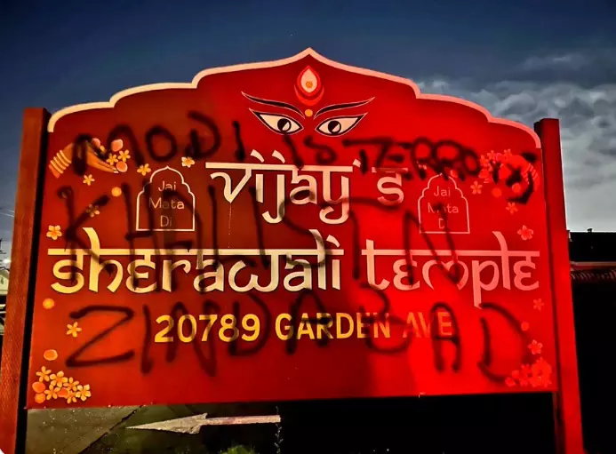 Hindu temple in California defaced with pro-Khalistani graffiti