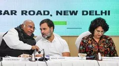Mallikarjun Kharge, Rahul Gandhi, Priyanka Gandhi Vadra