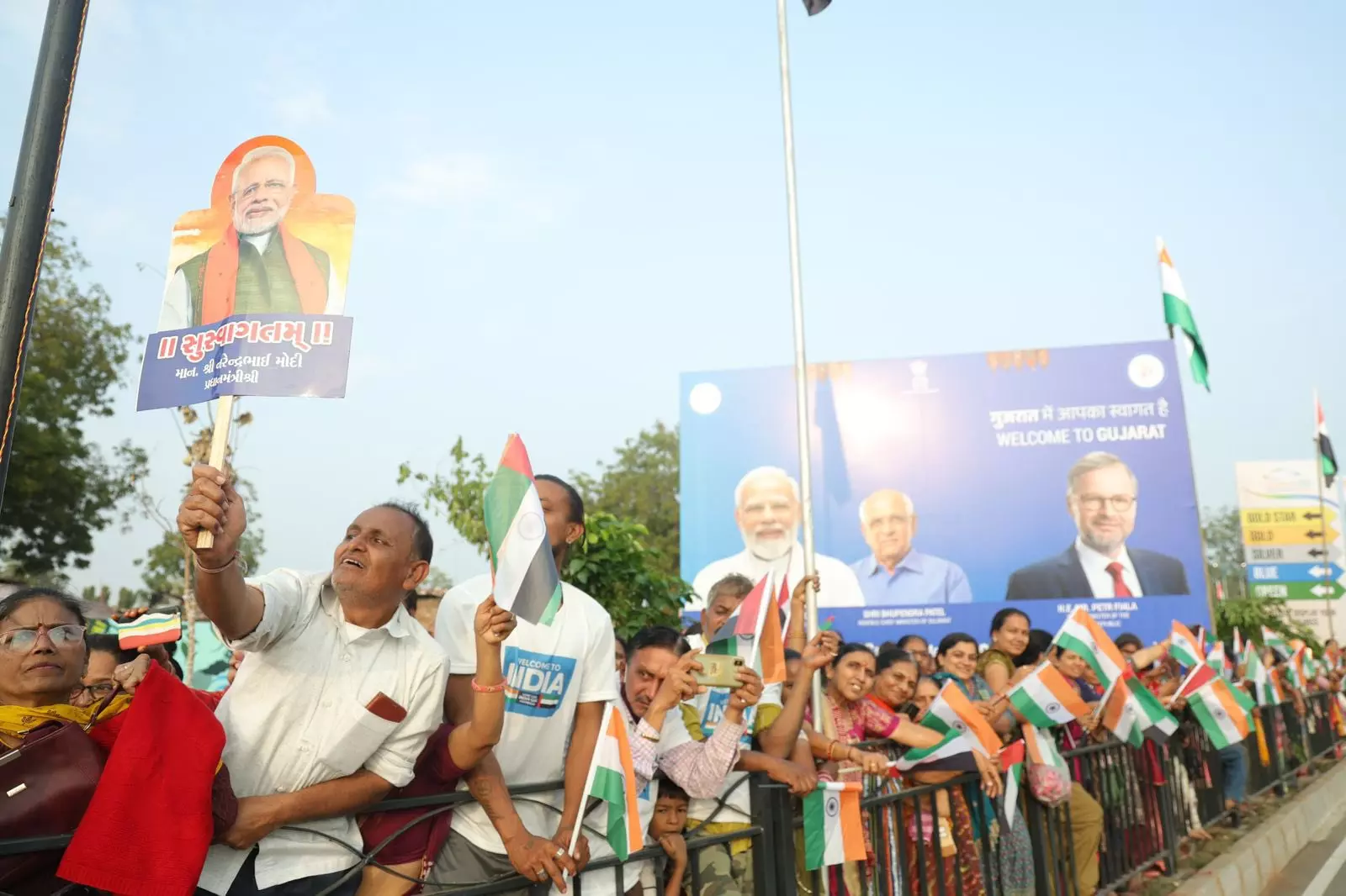 Supporters wait for Prime Minister Modis arrival at the venue. 