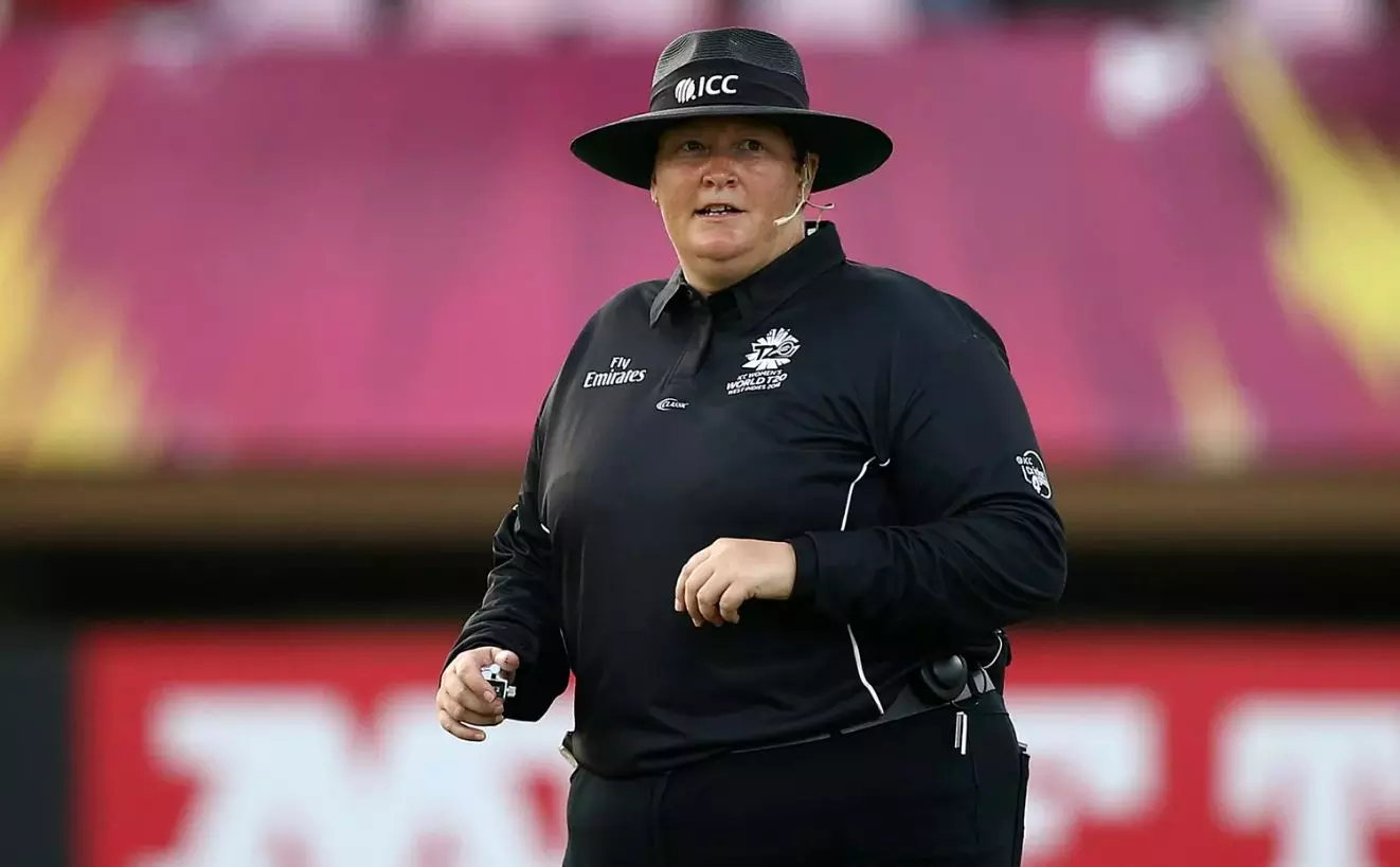 Englands cricket umpire Sue Redfern