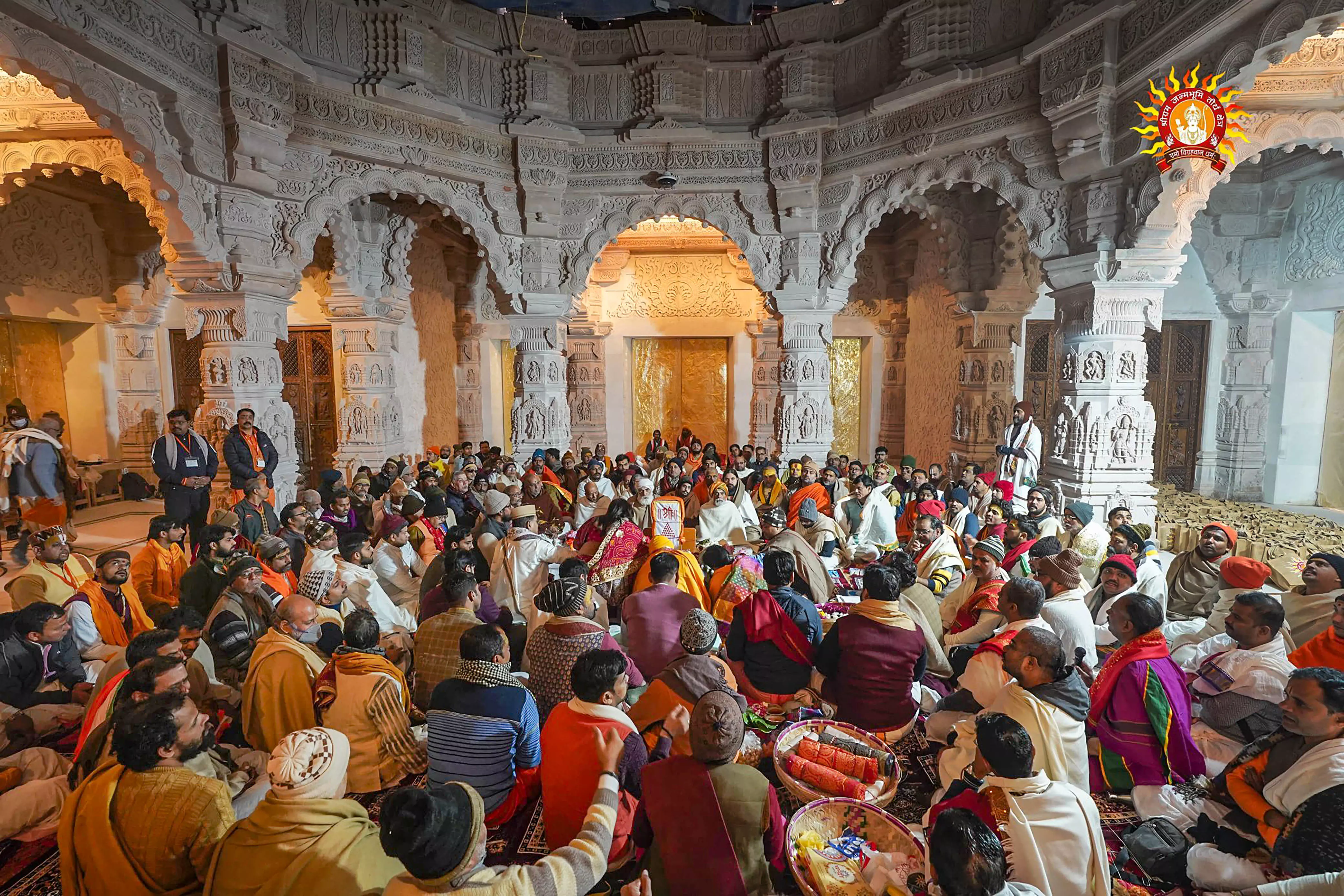 New Idol Of Lord Ram Placed In Sanctum Sanctorum Of Ayodhya Temple 9812