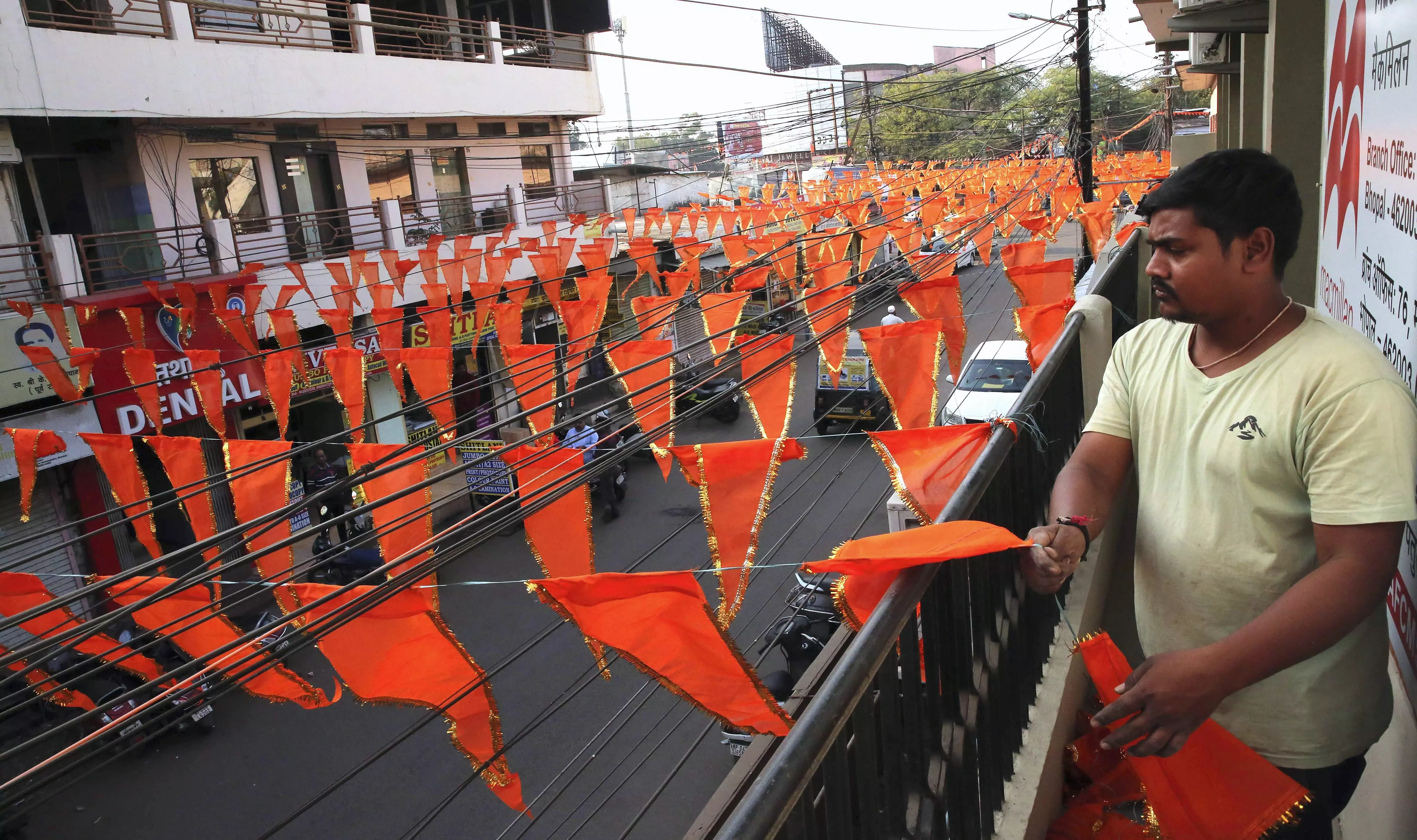 Saffron flags