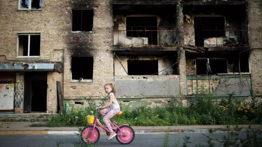 Children war conflict zone Ukraine