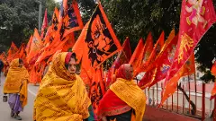 Ram temple event: Saffron flags dot Ayodhya skyline