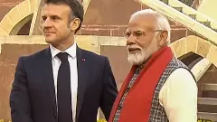 PM Modi, French President Macron meet at Jantar Mantar in Jaipur