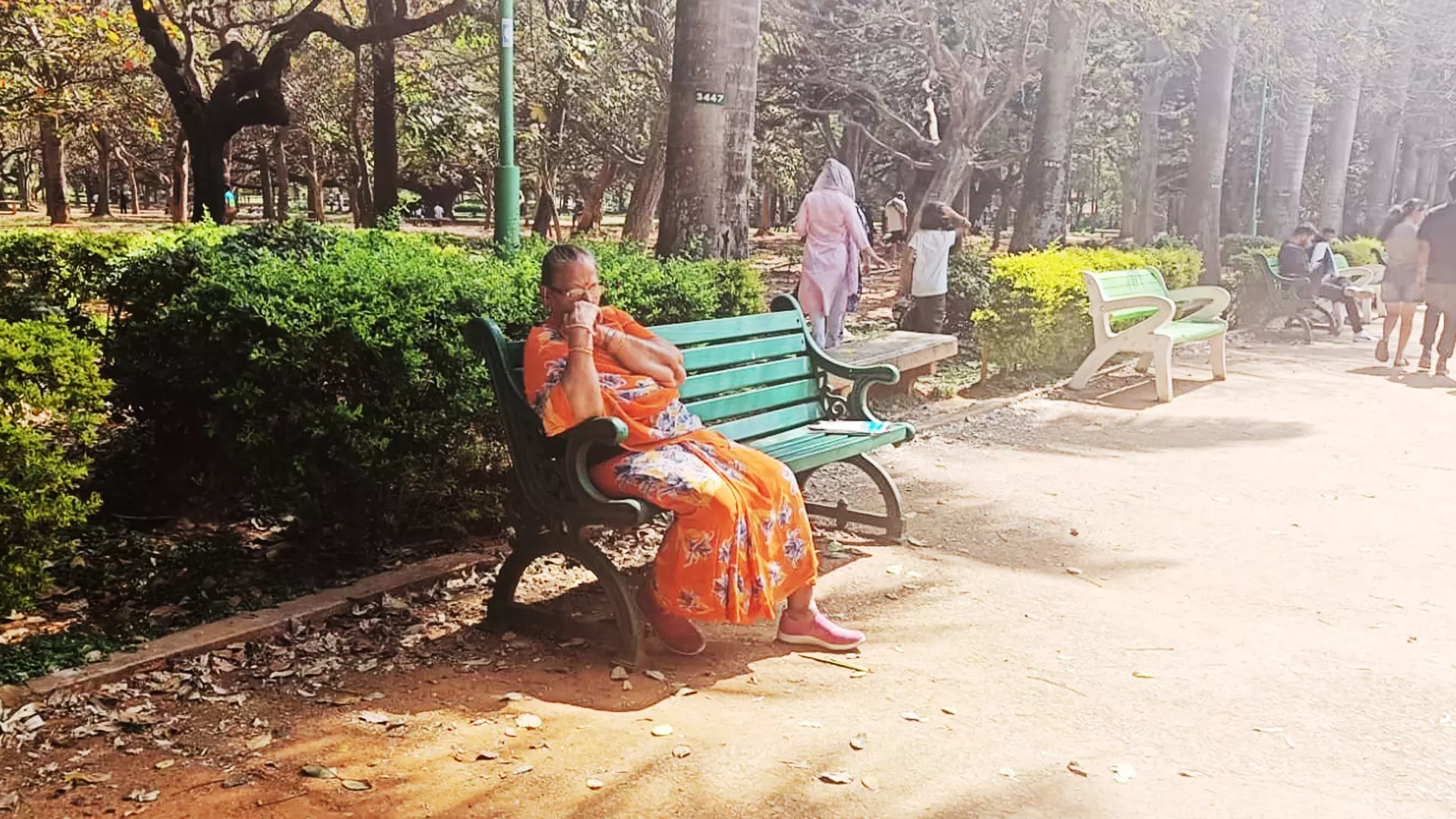 Gauriamma P, 64, said that she tries to visit the park as often as possible. Photos: Maitreyee Boruah