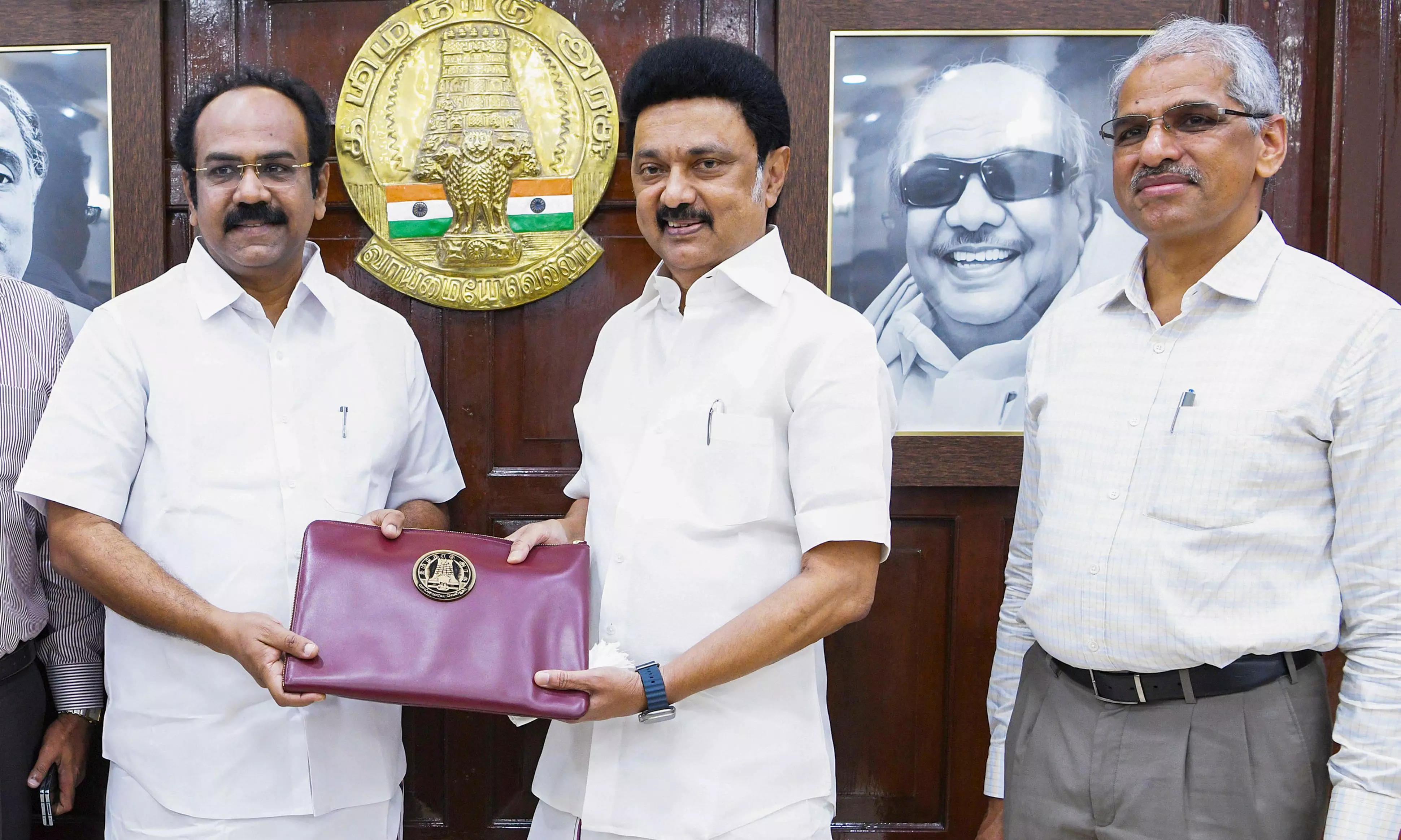 Tamil Nadu Budget Stalin with Thangam Thennarasu
