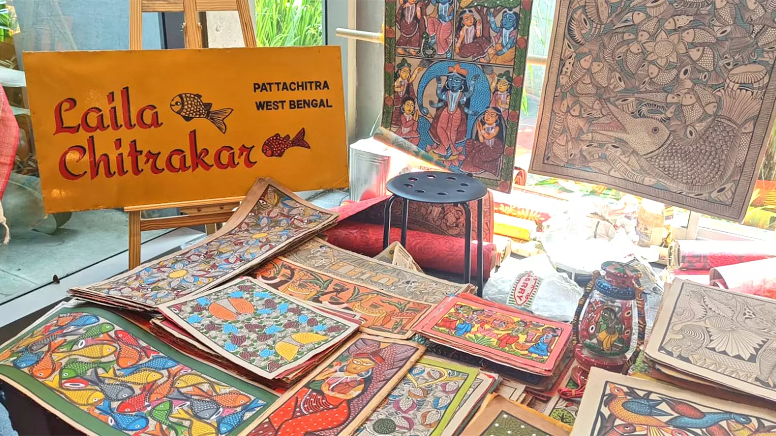 Laila Chitrakars Patachitra paintings are art lovers delight. Photos: Maitreyee Boruah