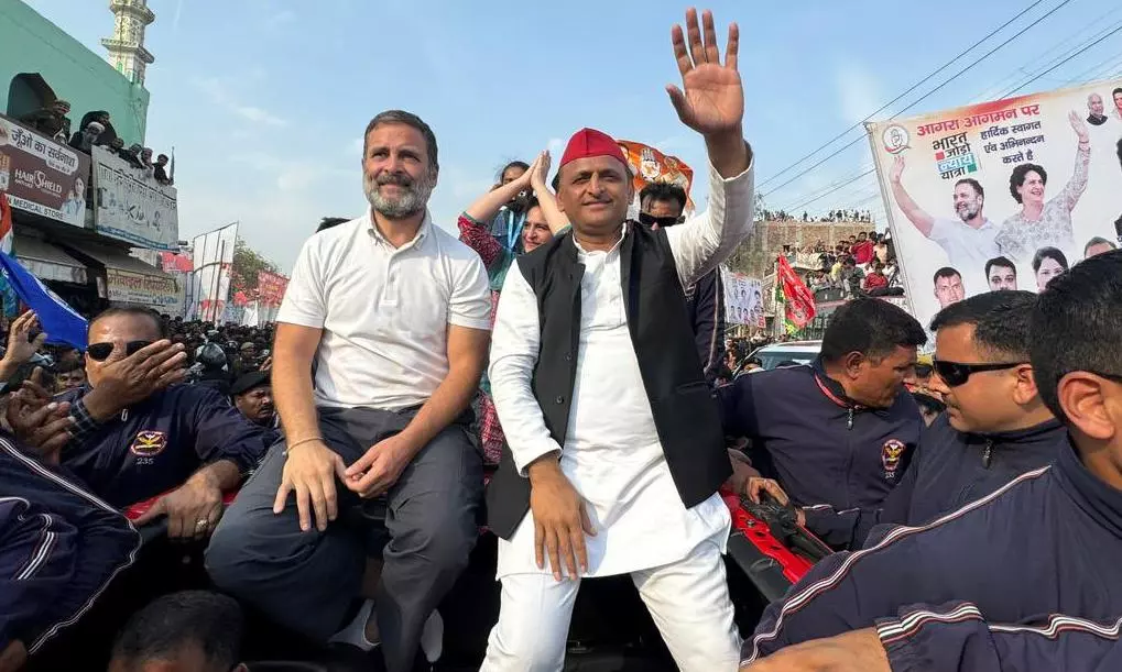 SP chief Akhilesh Yadav joins Bharat Jodo Nyay Yatra