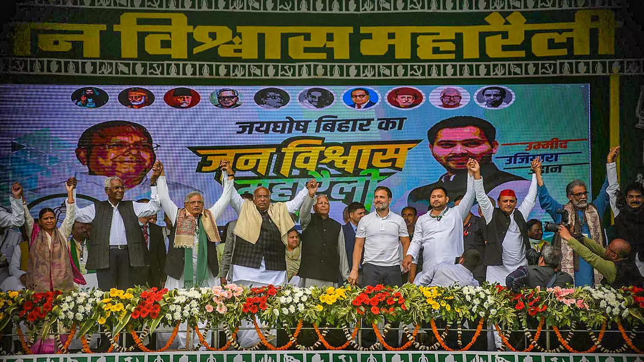 INDIA leaders slam Modi, Nitish at mega Bihar rally; PM ‘not true Hindu’, says Lalu