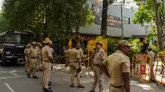 Bengaluru: Security personnel stand guard at the Rameshwaram cafe blast site, in Bengaluru, Saturday, March 2, 2024.