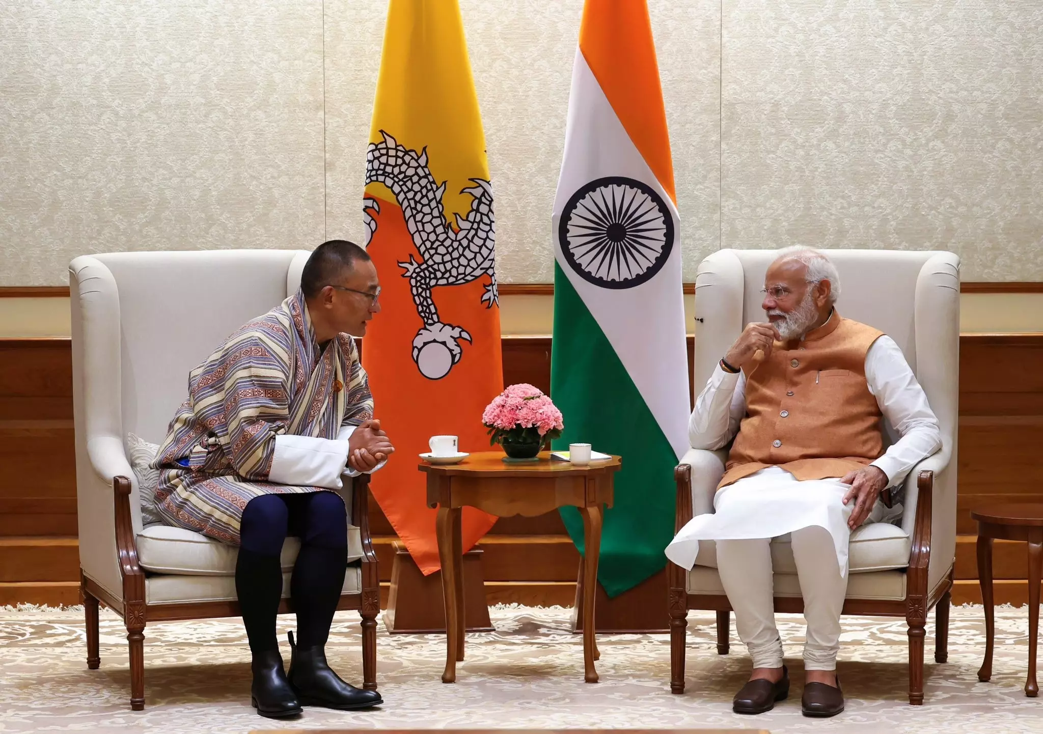 Prime Minister Narendra Modi with Bhutanese PM Tshering Tobgay