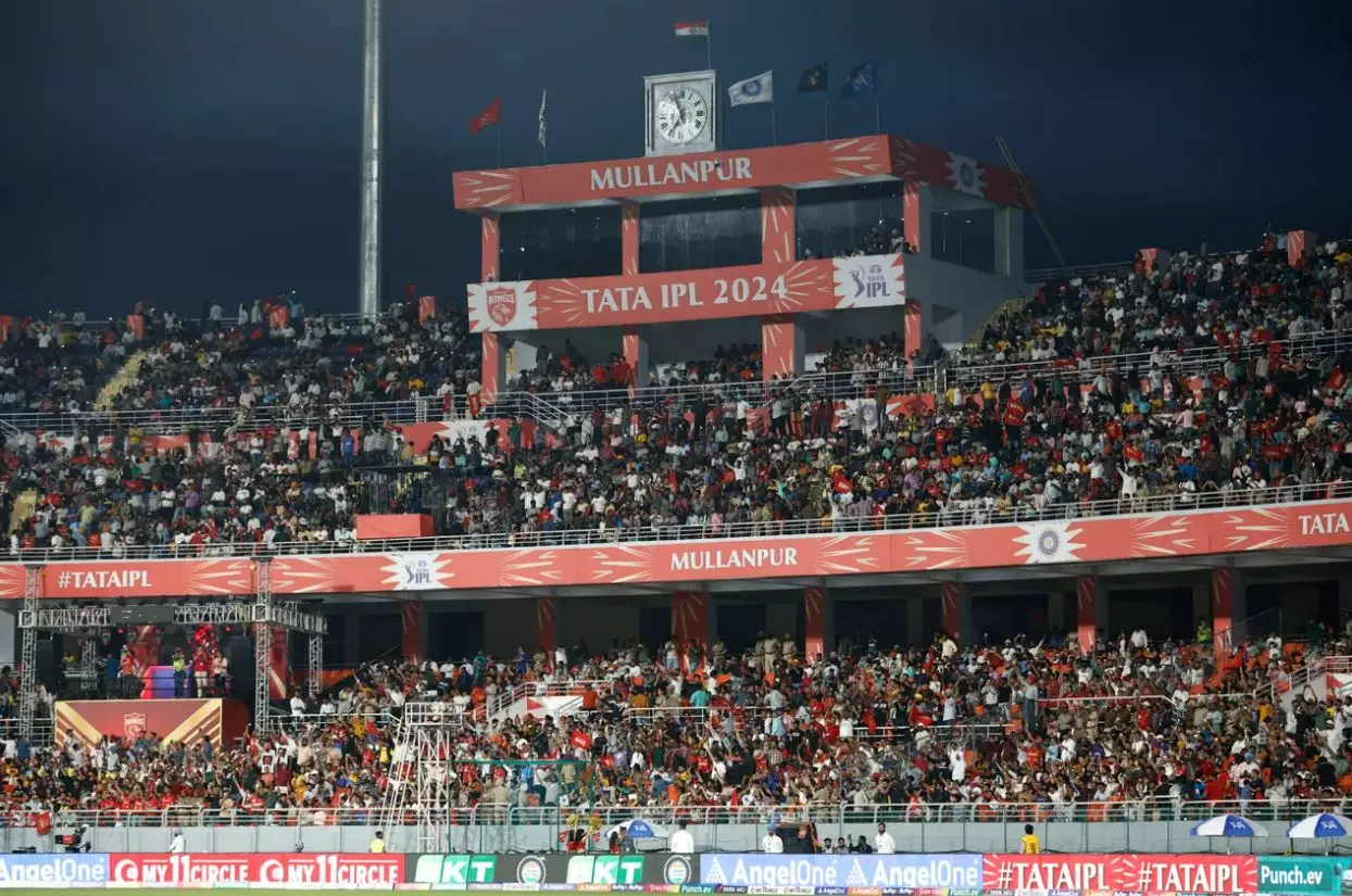 Fans at an IPL 2024 match in Mullanpur
