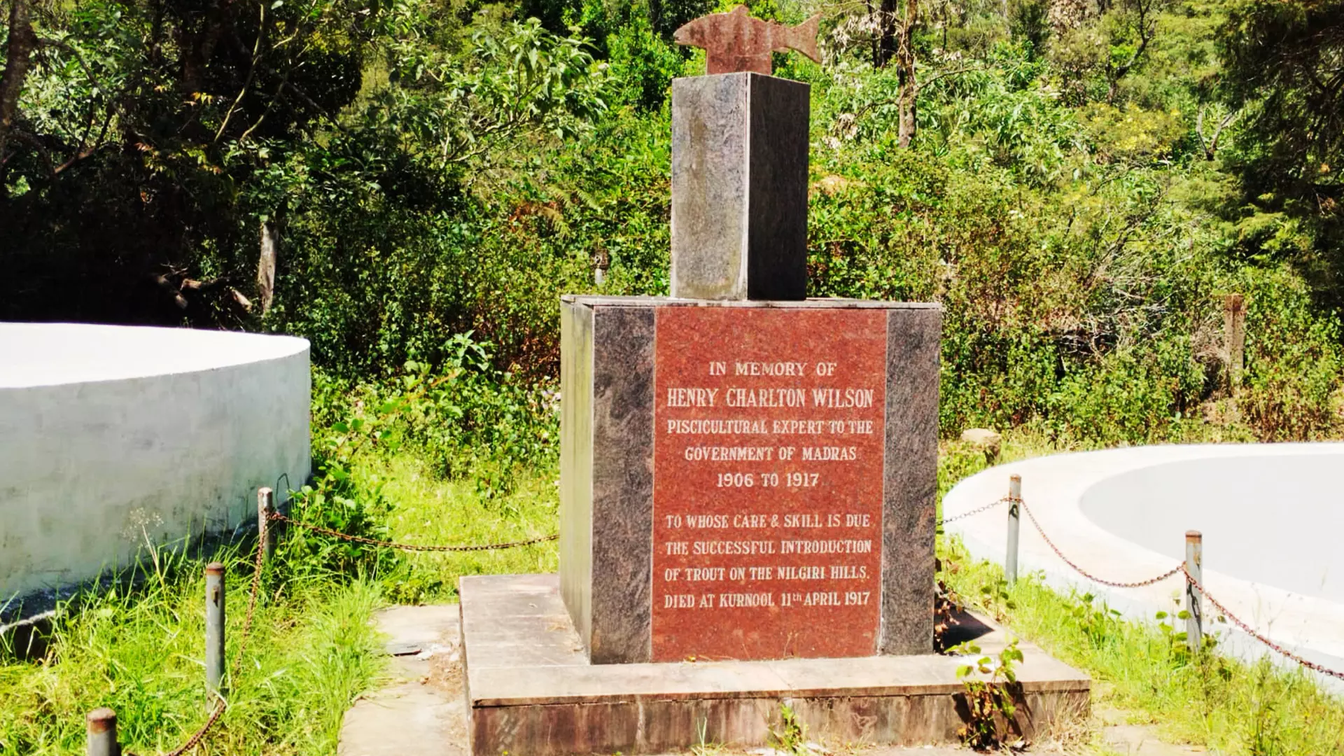 The memorial tomb built for Henry Charlton in the Nilgiris.