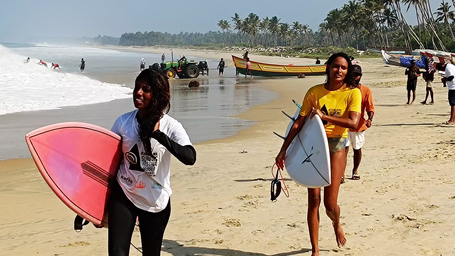 Surfers at the International Surfing Festival.