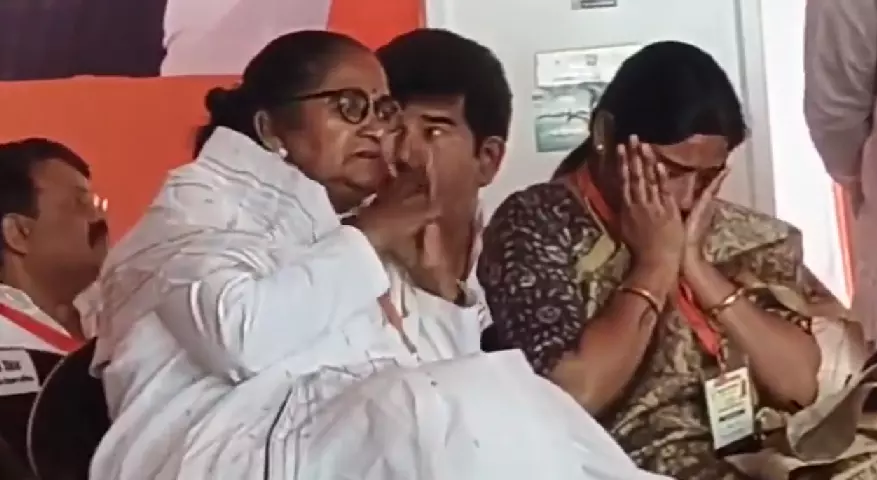 BJP MP Sanghmitra Maurya, dropped from Budaun, breaks down at poll meet