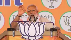 Narendra Modi addresses a public meeting in Bastar, Chhattisgarh, Monday, April 8