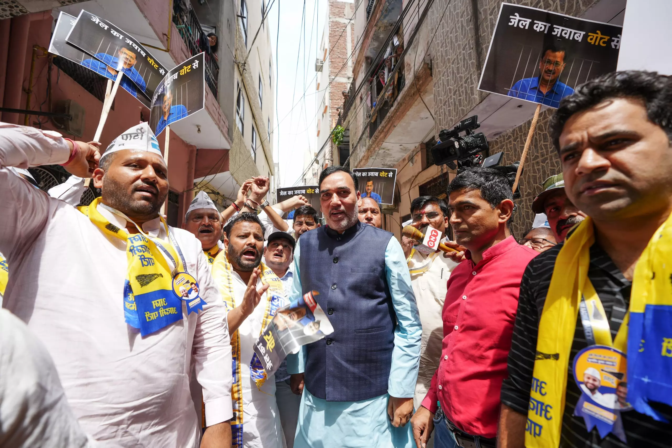 Delhi: AAP kicks off poll drive under Jail ka Jawab Vote se campaign in Shahdara