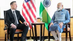 Prime Minister Narendra Modi with Tesla CEO Elon Musk