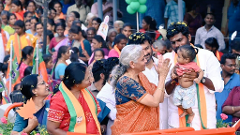 Coimbatore: Nirmala Sitharaman joins all-women poll rally for Annamalai