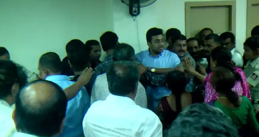 BJP MP Tejasvi Surya leaves poll event midway after victims of bank scam demand answers
