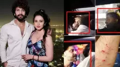 Actor Harshika Poonacha with her husband Bhuvann Ponnannaa.