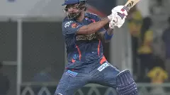 Lucknow Super Giants batter K L Rahul plays a shot during the Indian Premier League (IPL) match between Chennai Super Kings and Lucknow Super Giants at Ekana Cricket Stadium, in Lucknow, on Friday. Photo: PTI