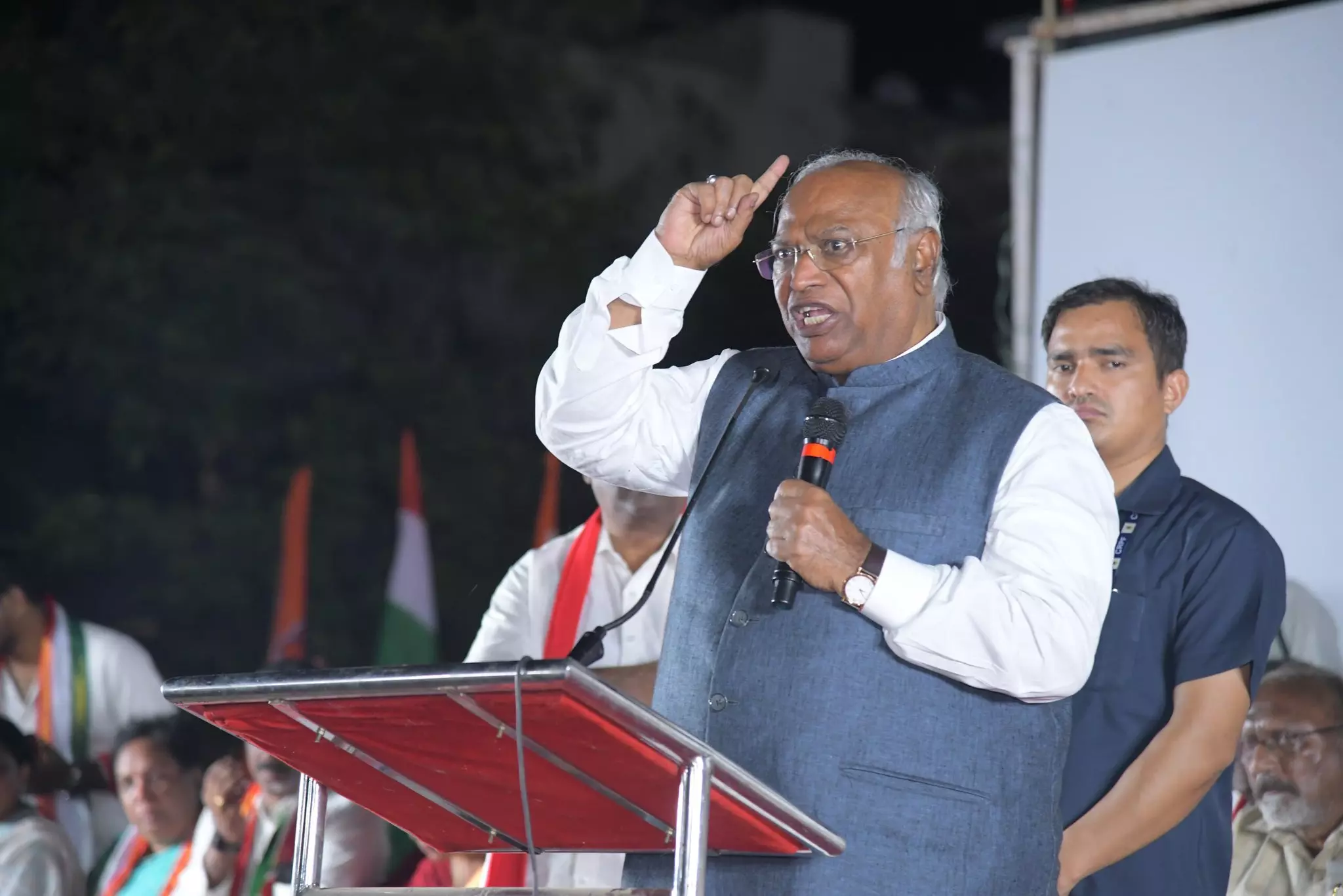 Why didn’t your govt take action if Ambani and Adani sent us black money: Kharge to PM Modi