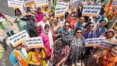 Swati Maliwal incident: BJP Mahila Morcha, workers stage protest near Delhi CM residence