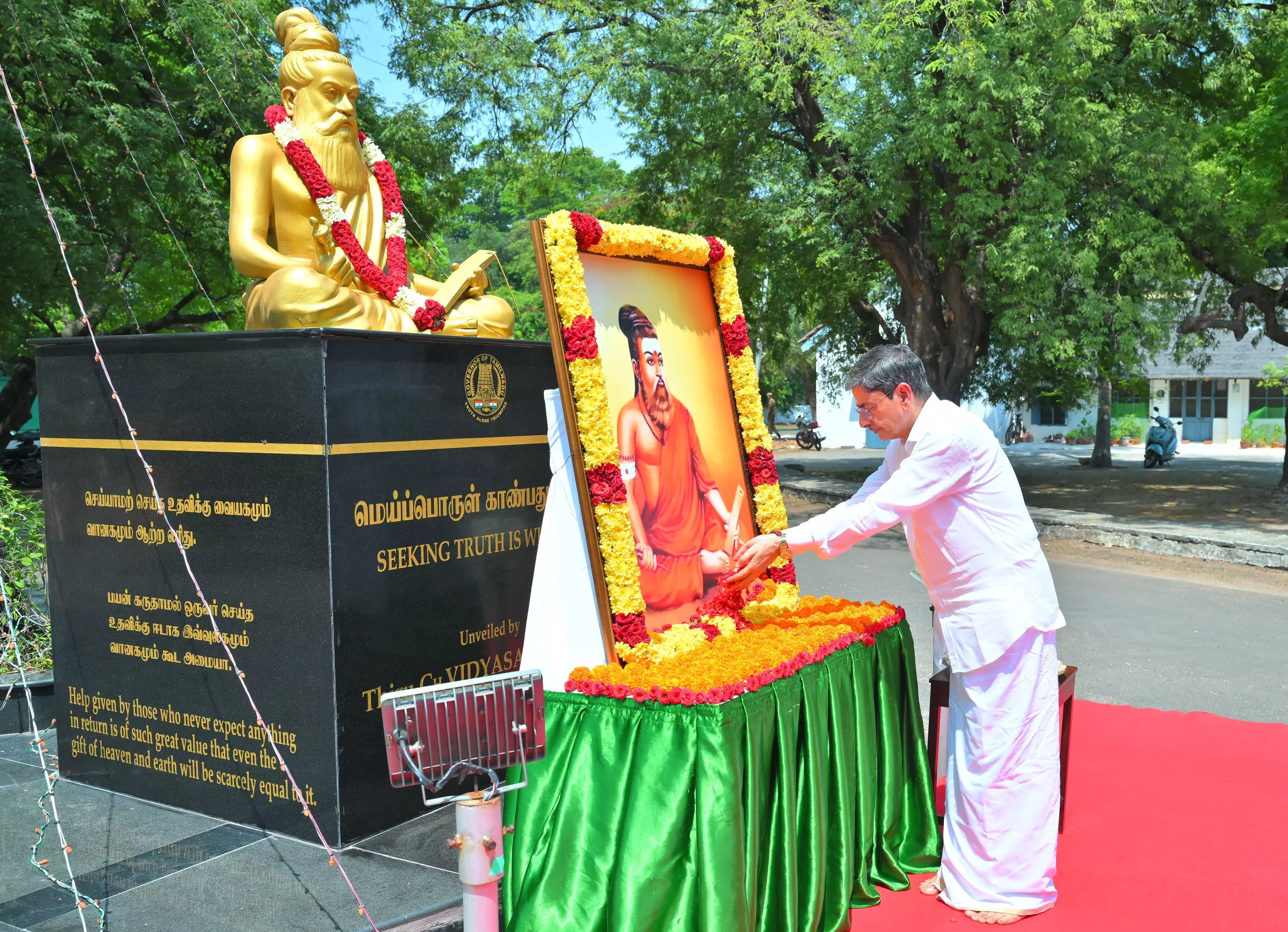 TN Governor RN Ravis invite sparks row with saffron-clad photo of poet Thiruvalluvar