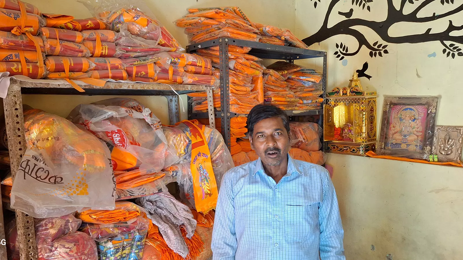 Nandu Gupta, whose shop is located just off the Jain Mandir Chauraha, says enough politics has been played over Ram. Now that the temple has been constructed, the focus should be on people’s issues. Photo: Puneet Nicholas