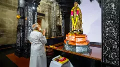 Prime Minister Narendra Modi at Vivekananda Rock Memorial in Kanyakumar in Tamil Nadu on Thursday. Photo PTI