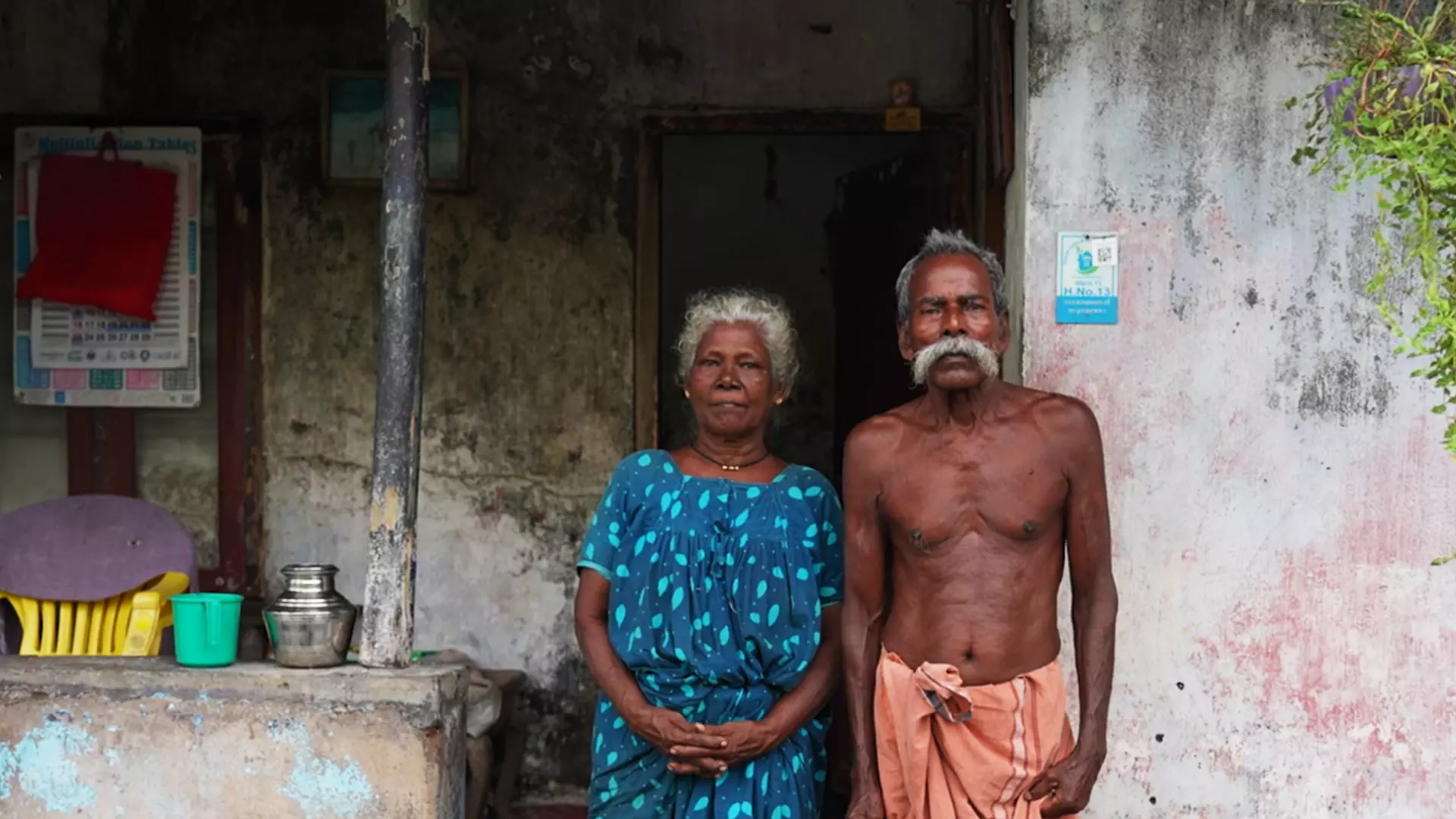 A still from the documentary Climate Resilience – Lives as told by Women showing Narayanan, a native of Vypeen, with his wife. 