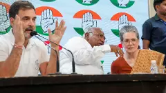 Rahul Gandhi, Mallikarjun Kharge, Sonia Gandhi