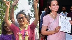 TMCs Mahua Moitra (left) and Kangana Ranaut (BJP)