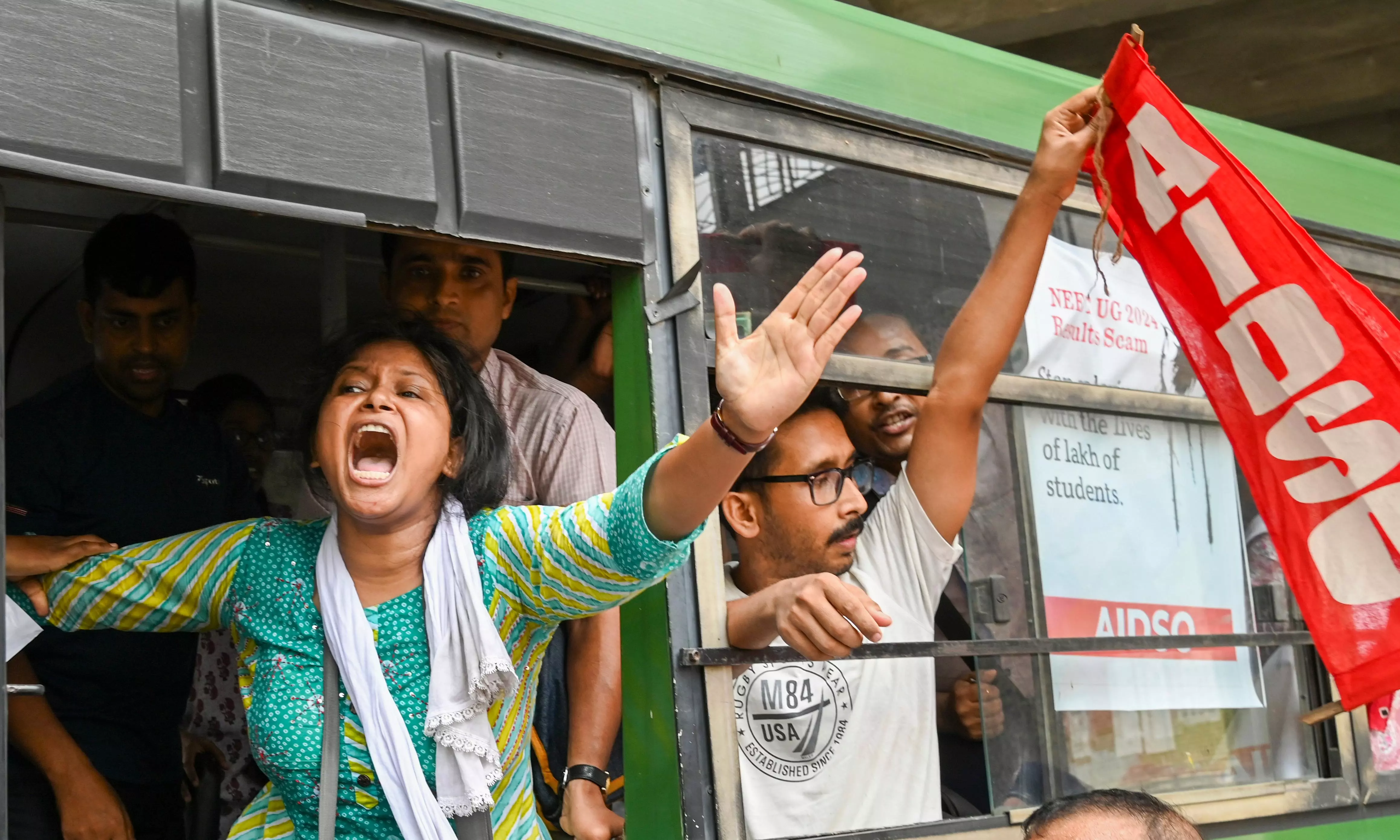 NEET-UG candidates protest, demand probe into alleged exam paper leak