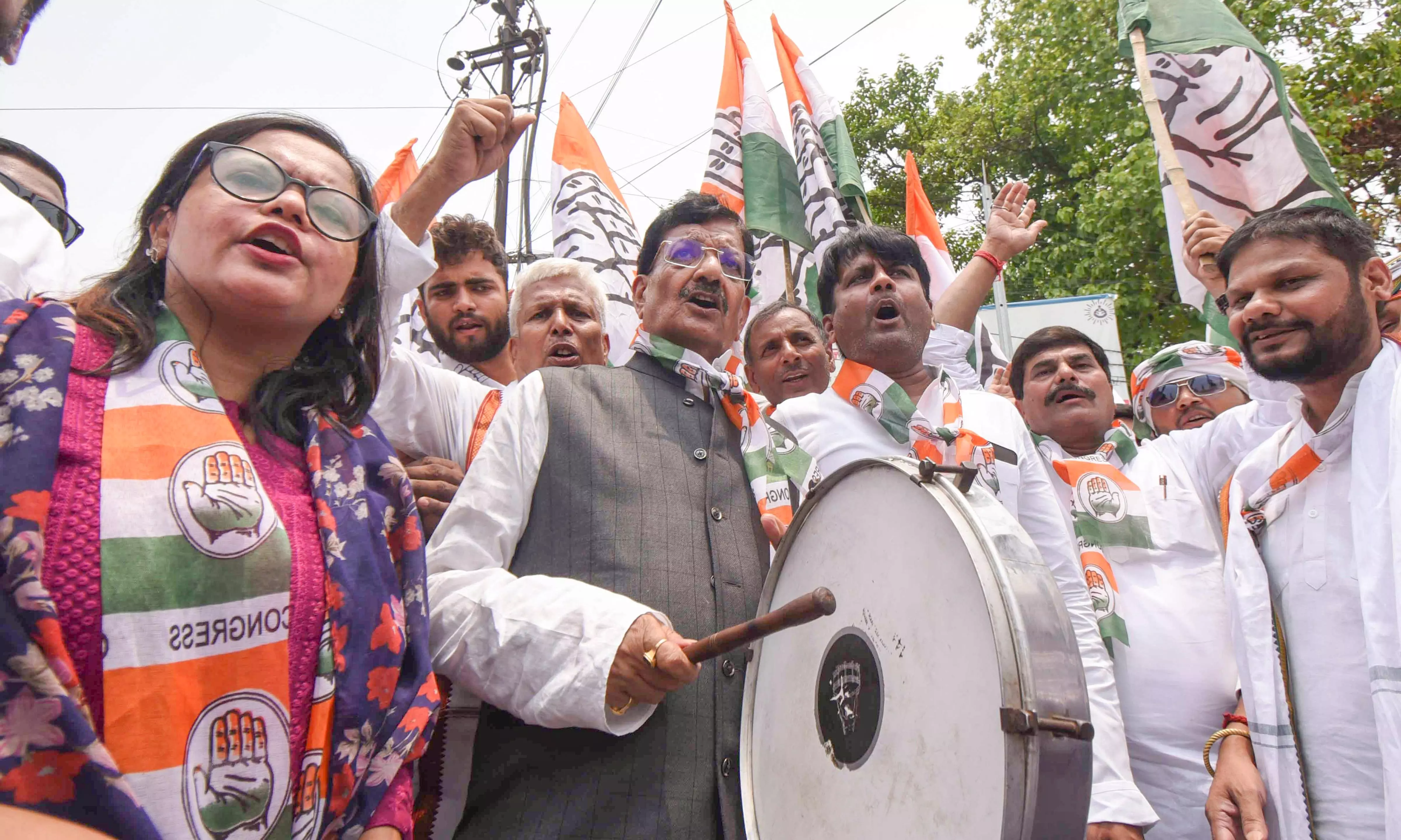 NEET row: Congress protests, demands SC-monitored probe